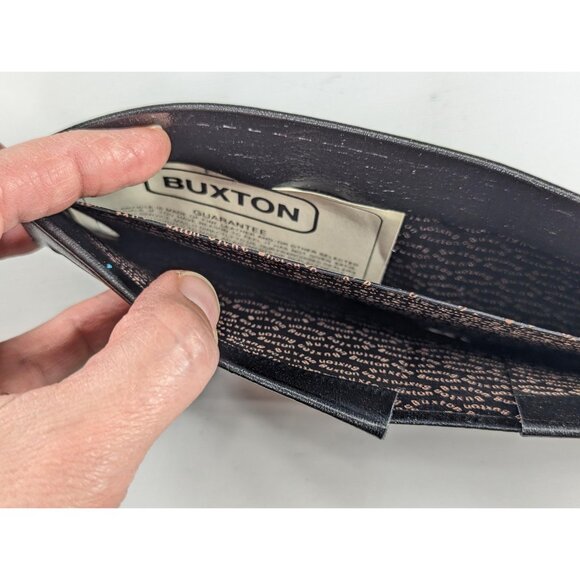 New Old Stock BUXTON Black leather bifold wallet, East India Calf leather wallet - Picture 6 of 16